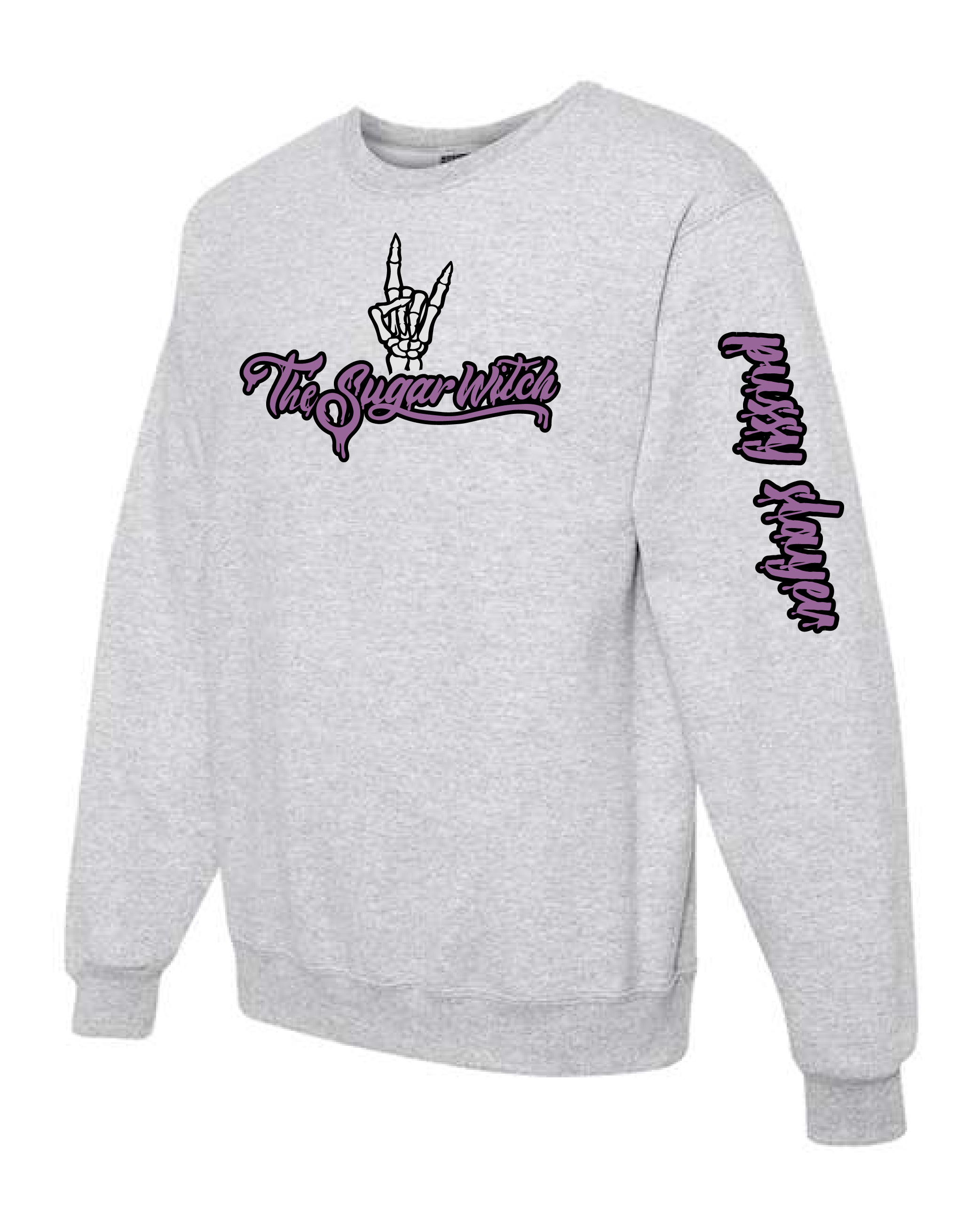 Black and Purple Graphic Crewneck