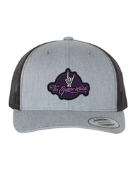 Black and Purple Leather Patch Hat