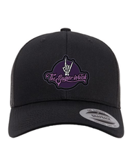 Black and Purple Leather Patch Hat