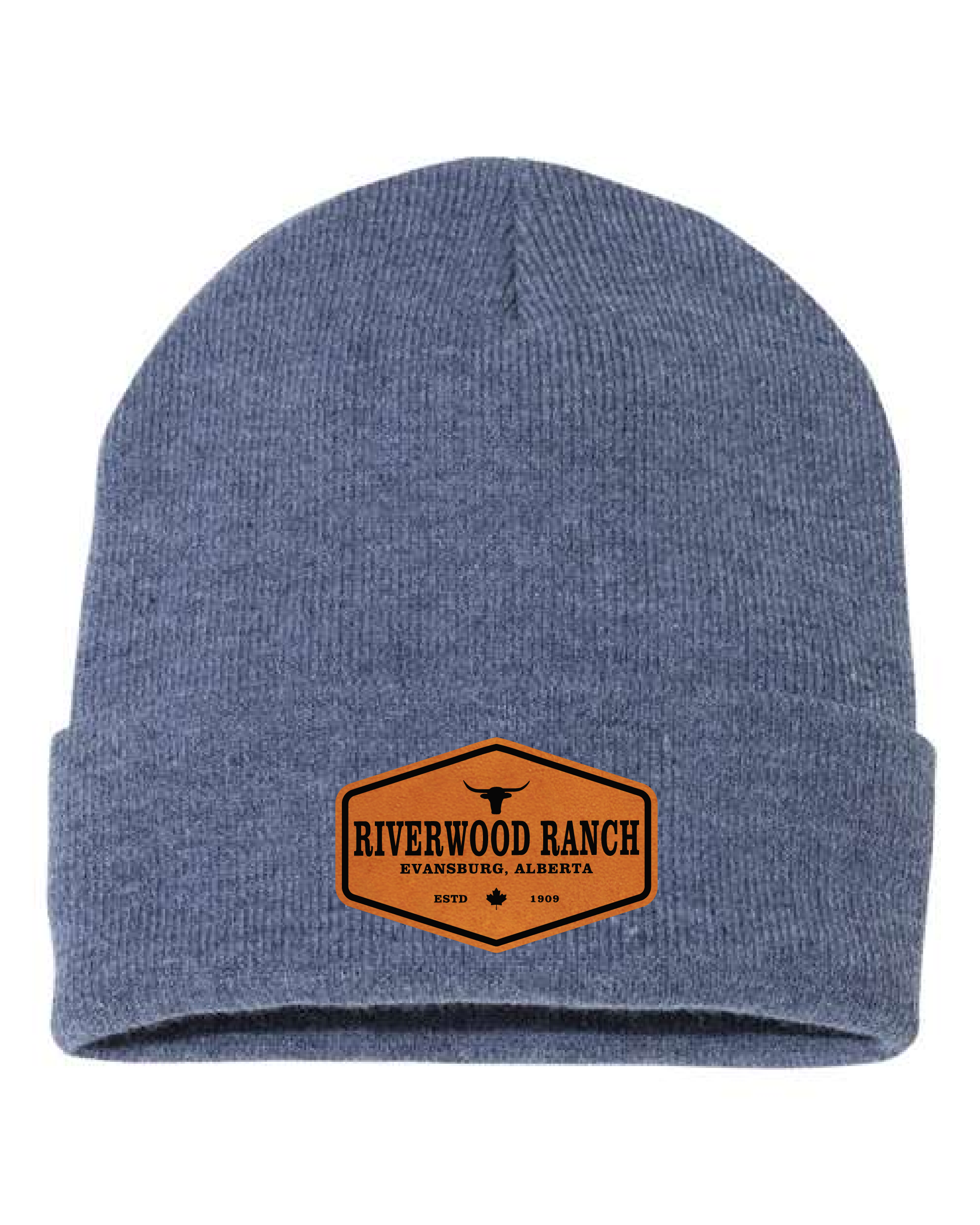 Hex - Leather Patch 12" Knit Beanie