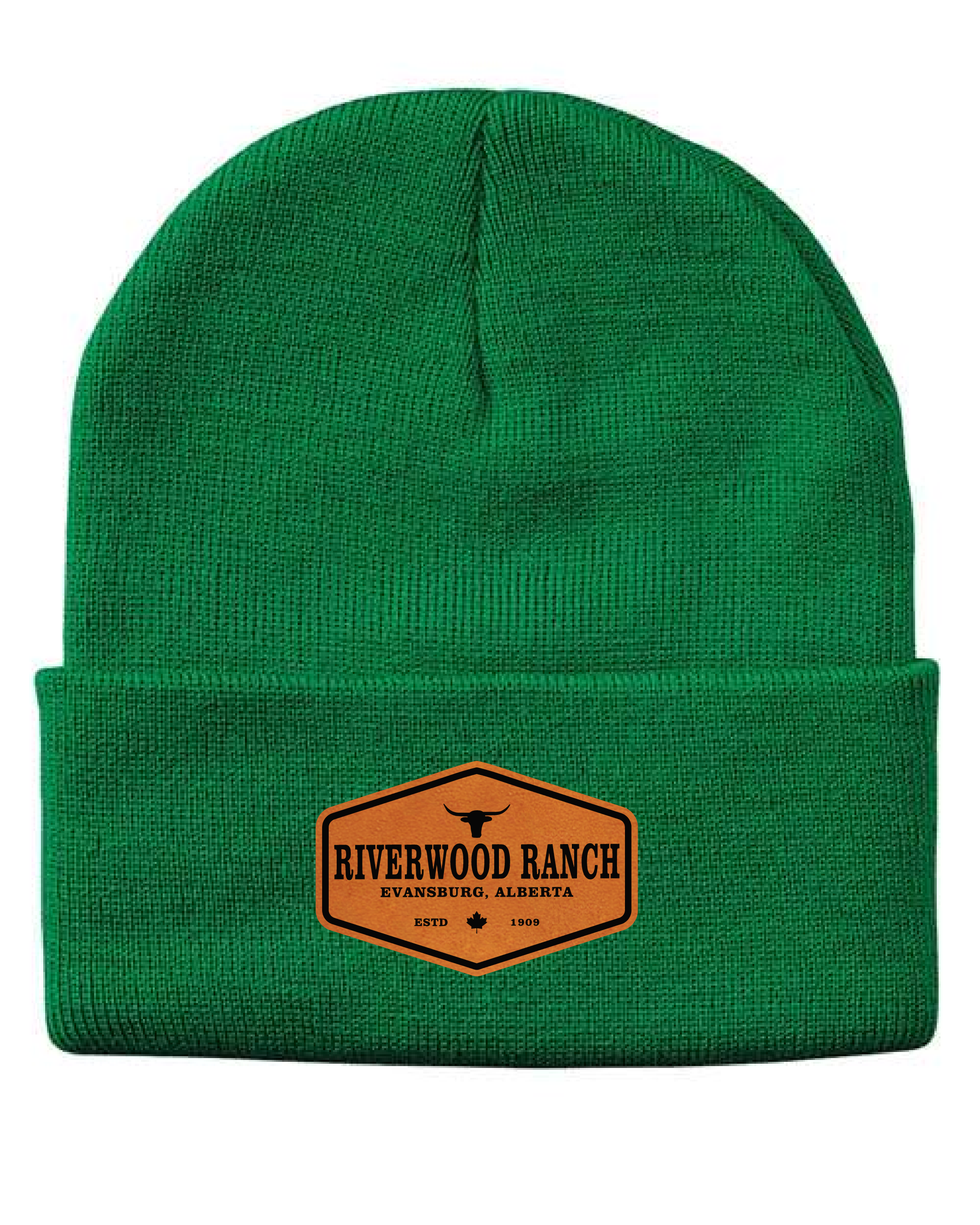 Hex - Leather Patch 12" Knit Beanie